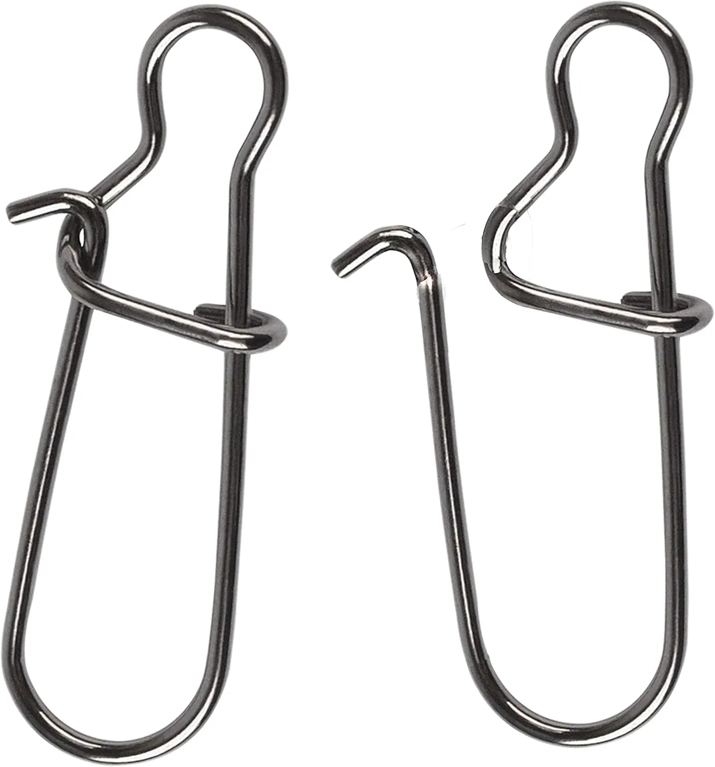 100 Pack Duo Lock Snaps Size 0-8 Black Nice Snap Swivel Solid Rings Stainless Steel USA Fishing Tackle Kit - Test: 26LB-220LB