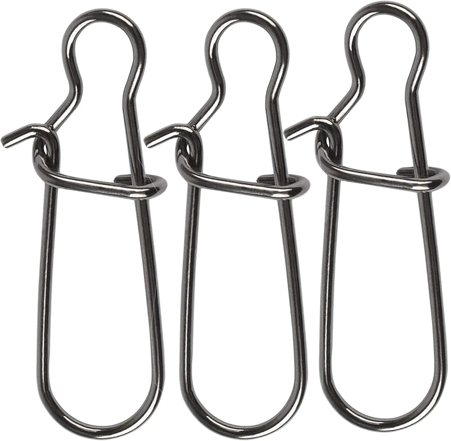100 Pack Duo Lock Snaps Size 0-8 Black Nice Snap Swivel Solid Rings Stainless Steel USA Fishing Tackle Kit - Test: 26LB-220LB