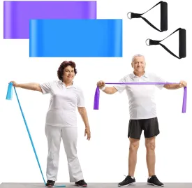 2 Pcs Resistance Band with Handles Chair Exercise Physical Therapy Band for Seniors Citizen Gifts Elderly Women Therapy, Stretch, Recovery, Home Exercise