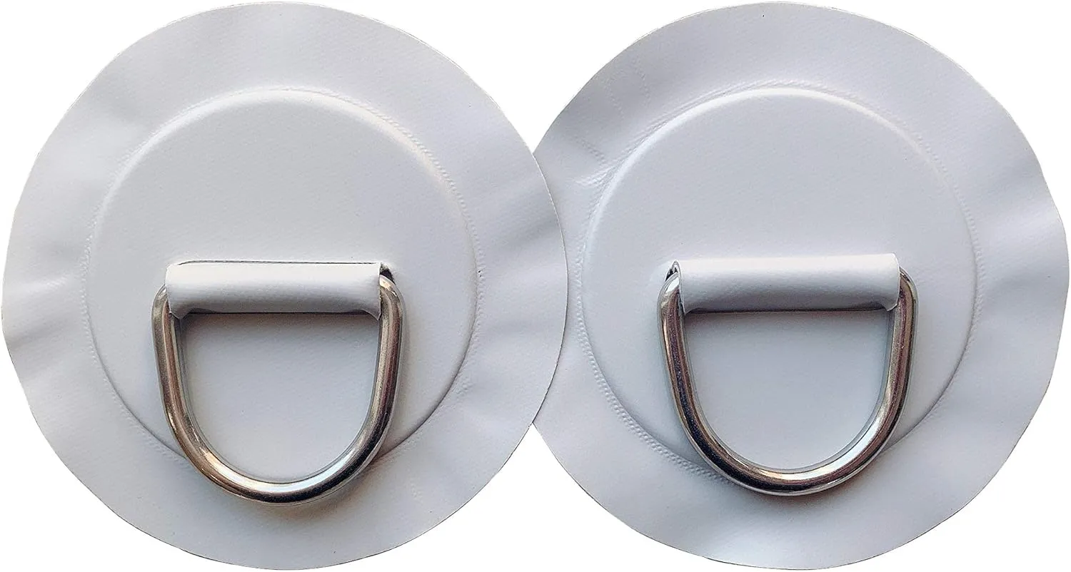 2X Inflatable Boat/RAFT/Dinghy-Stainless D-Rings 6" PVC PAD/Patch-Grey