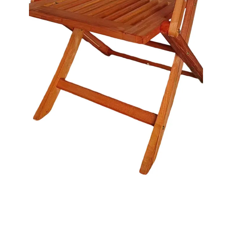 35.83" Teak Foldable Patio Dining Chair Set - 4 Folding Chairs