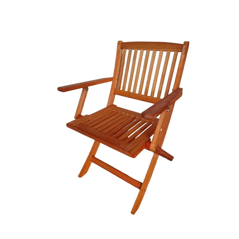 35.83" Teak Foldable Patio Dining Chair Set - 4 Folding Chairs