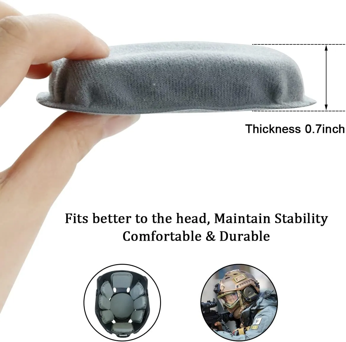 AOUTACC Universal Airsoft Helmet Pads, Helmet Replacement Foam Padding Kits Set Accessories Mats for Fast/Mich/ACH/USMC/PASGT Helmet