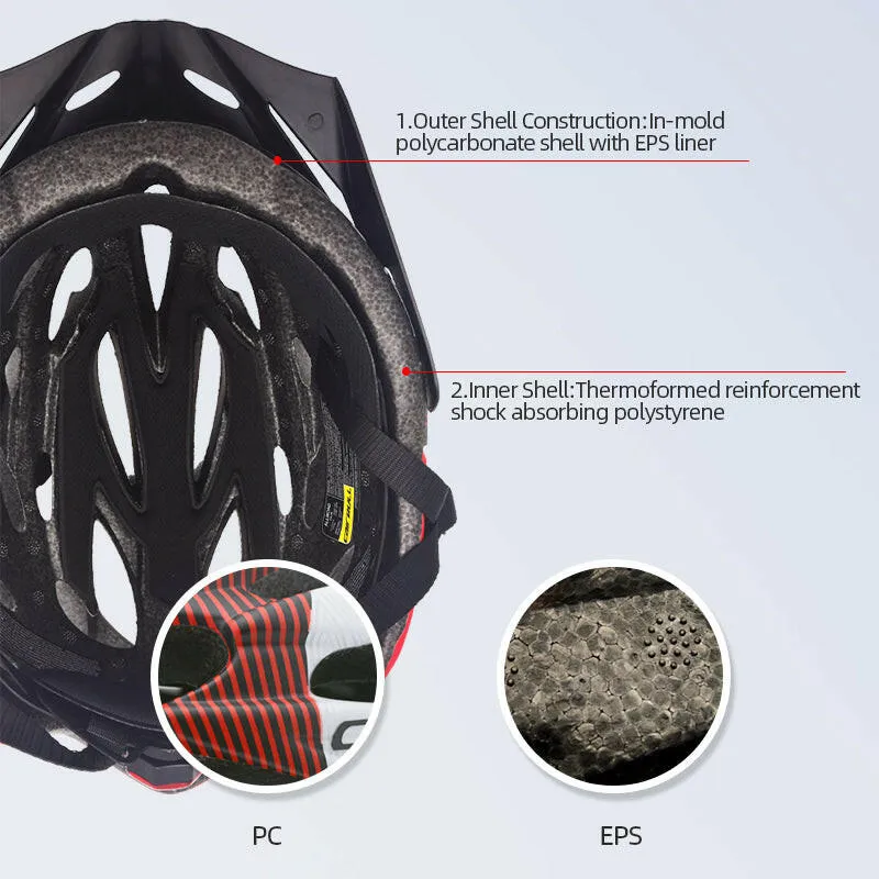 Bicycle Safety Helmets cairbull Removable Lens Visor Mountain Road Bike Helmet Integrally-molded Ultralight With Rearlight cap