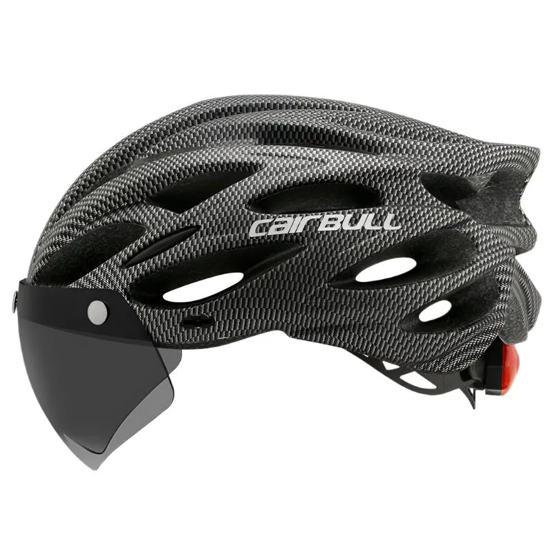 Bicycle Safety Helmets cairbull Removable Lens Visor Mountain Road Bike Helmet Integrally-molded Ultralight With Rearlight cap