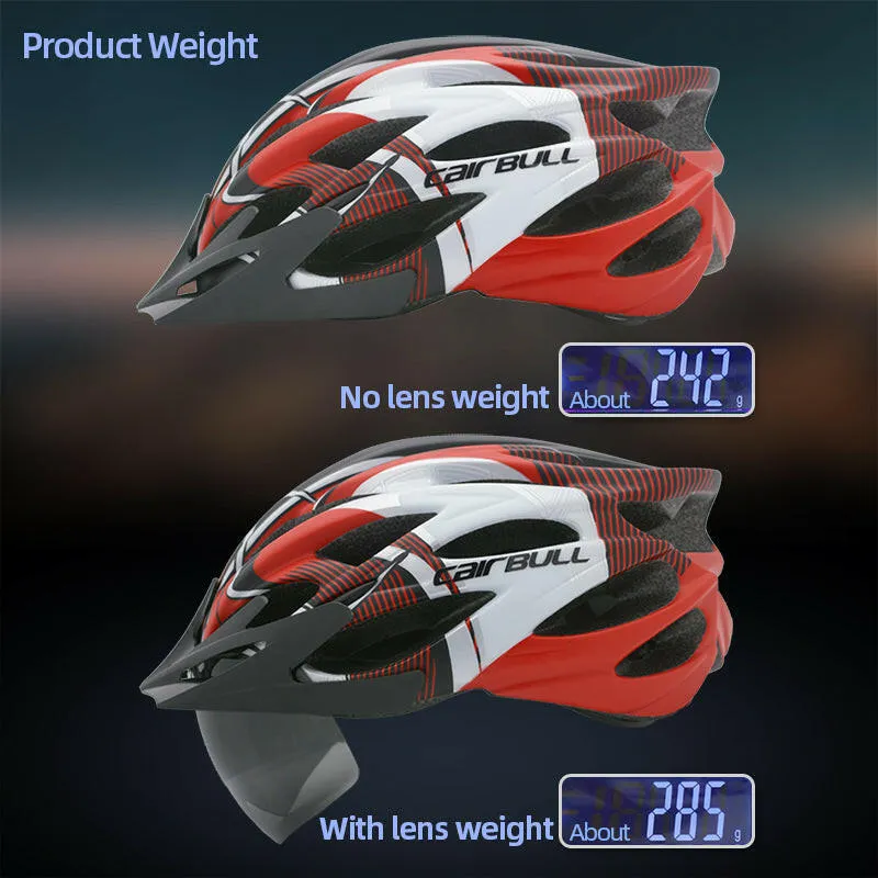 Bicycle Safety Helmets cairbull Removable Lens Visor Mountain Road Bike Helmet Integrally-molded Ultralight With Rearlight cap