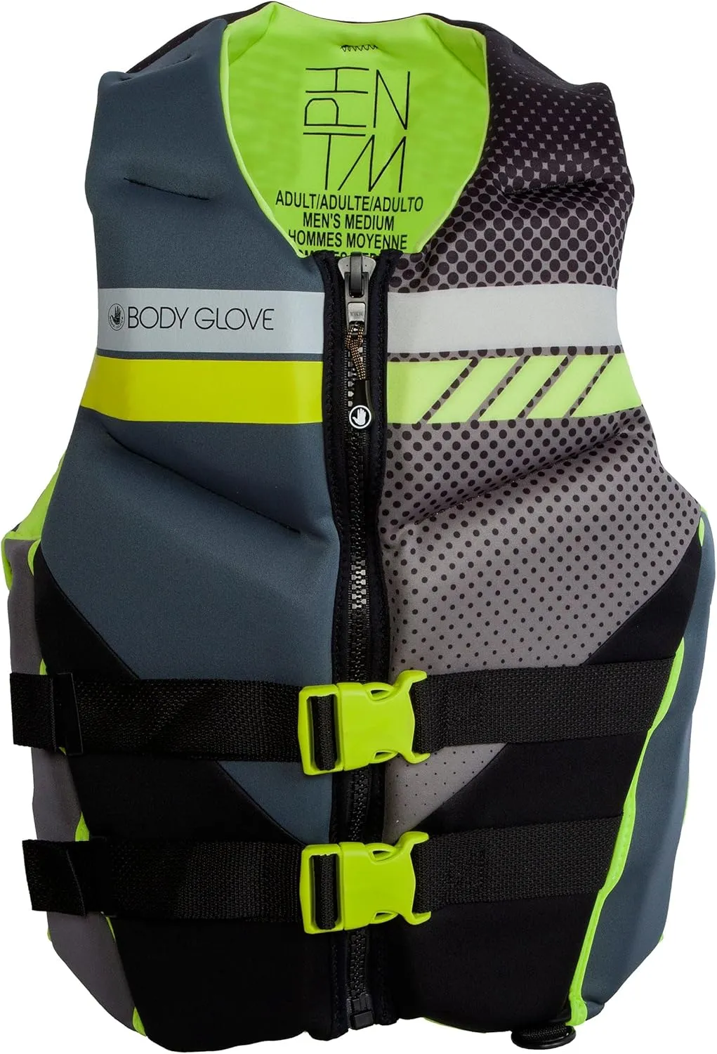 Body Glove Mens Phantom USCGA Neoprene Life Jacket PFD -L-Gry/YEL