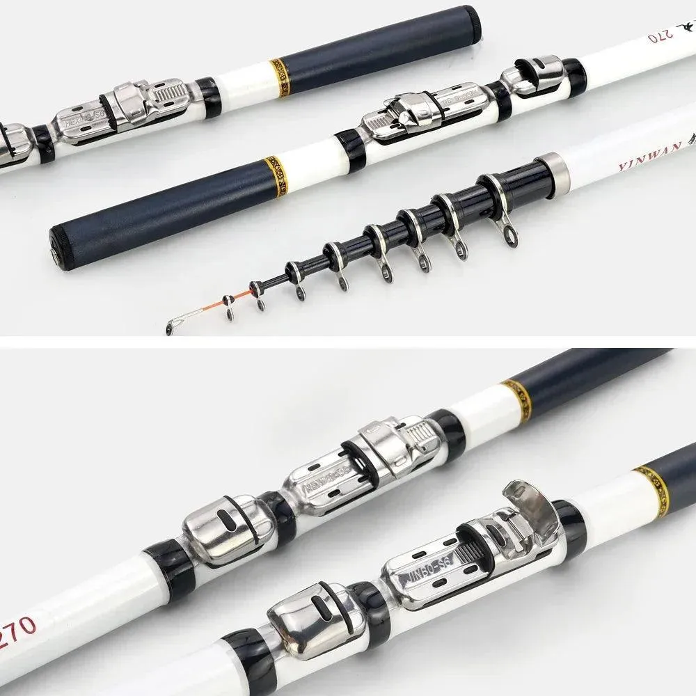 Carbon Fiber Telescopic Fishing Rod, Fast Action, Lightweight, Versatile for Ocean, Lake, River, and Stream Fishing, Available in Multiple Lengths