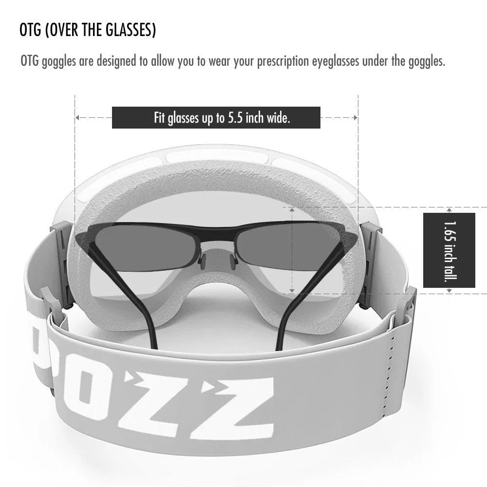 COPOZZ Ski Goggles, G1 Mens Womens Ski Snowboard Snowboarding Goggles - Over Glasses Double Lens Anti Fog Frameless,Cool REVO Mirror Red for Men Women Youth Snowmobile Skiing
