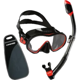 Cressi F-Dual & Supernova Dry Snorkel Combo