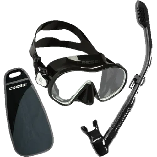 Cressi F-Dual & Supernova Dry Snorkel Combo