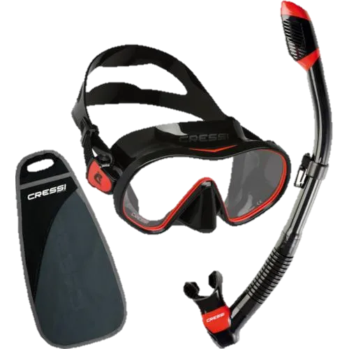 Cressi F-Dual & Supernova Dry Snorkel Combo
