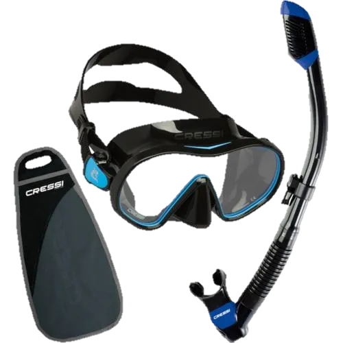 Cressi F-Dual & Supernova Dry Snorkel Combo