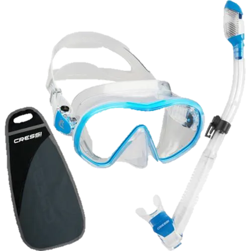 Cressi F-Dual & Supernova Dry Snorkel Combo
