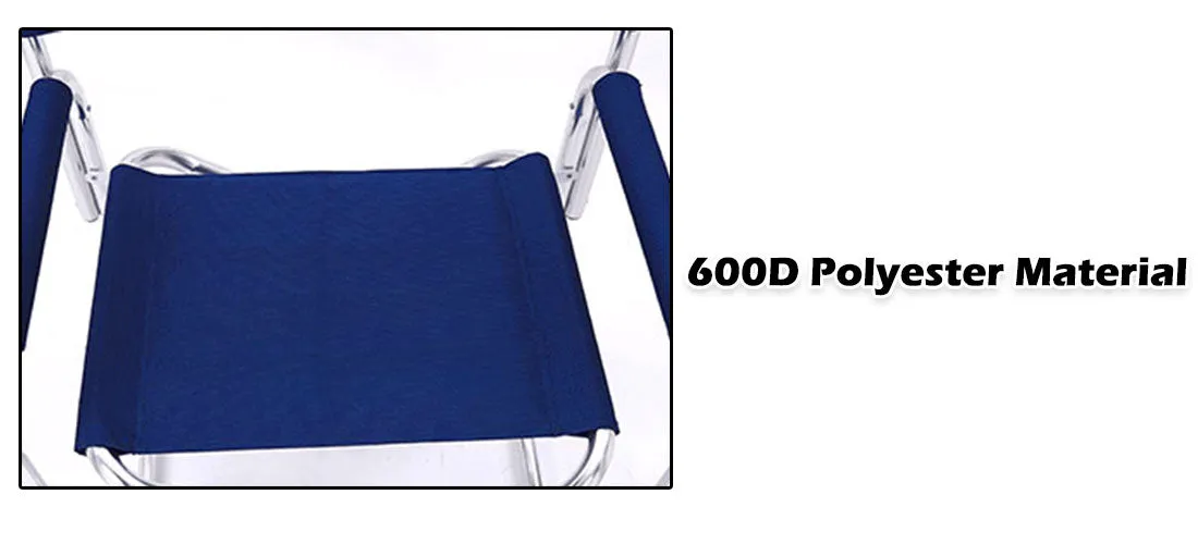 Directors Aluminium Folding Chair Camping Picnic Director Fishing Foldable - blue