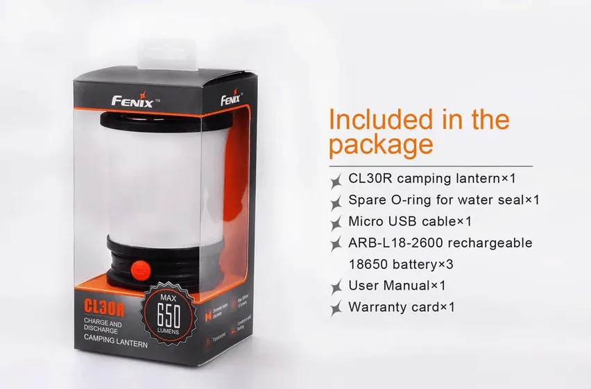 FENIX CL30R LED CAMPING LANTERN - BLACK