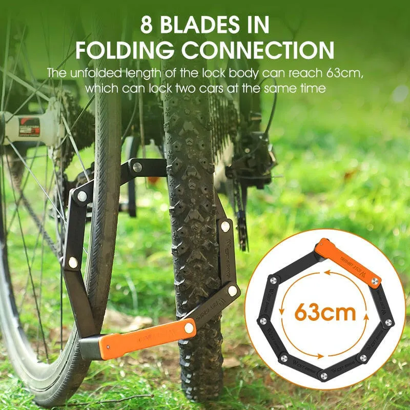 Foldable Bicycle Lock MTB Road Security Anti-theft Cycling Lock Scooter Electric Bike Chain Lock Bicycle Accessories