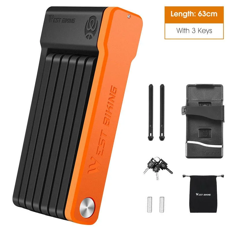 Foldable Bicycle Lock MTB Road Security Anti-theft Cycling Lock Scooter Electric Bike Chain Lock Bicycle Accessories