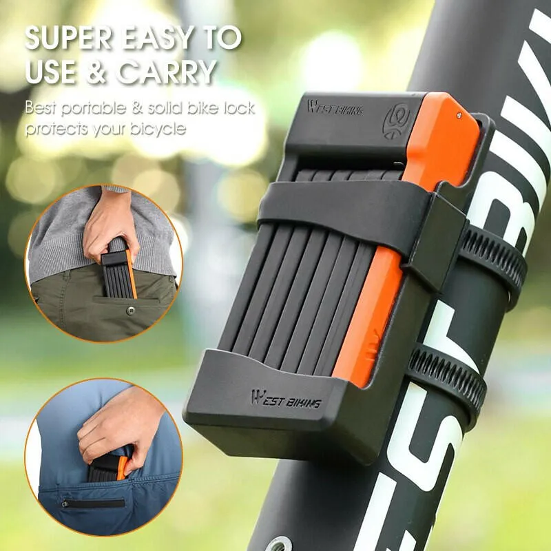 Foldable Bicycle Lock MTB Road Security Anti-theft Cycling Lock Scooter Electric Bike Chain Lock Bicycle Accessories