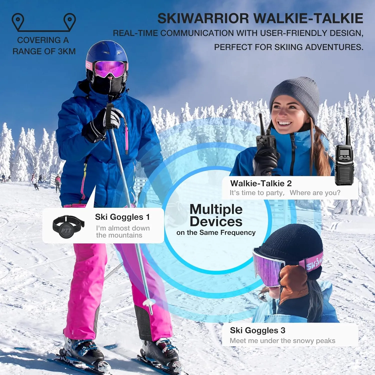 G02 Smart Ski Goggles With Interchangeable Magnetic Lenses,Snow Goggles Walkie-Talkie Play Music Answer Call