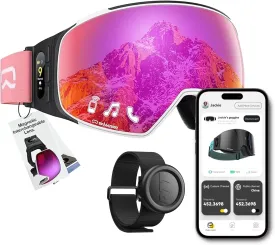 G02 Smart Ski Goggles With Interchangeable Magnetic Lenses,Snow Goggles Walkie-Talkie Play Music Answer Call