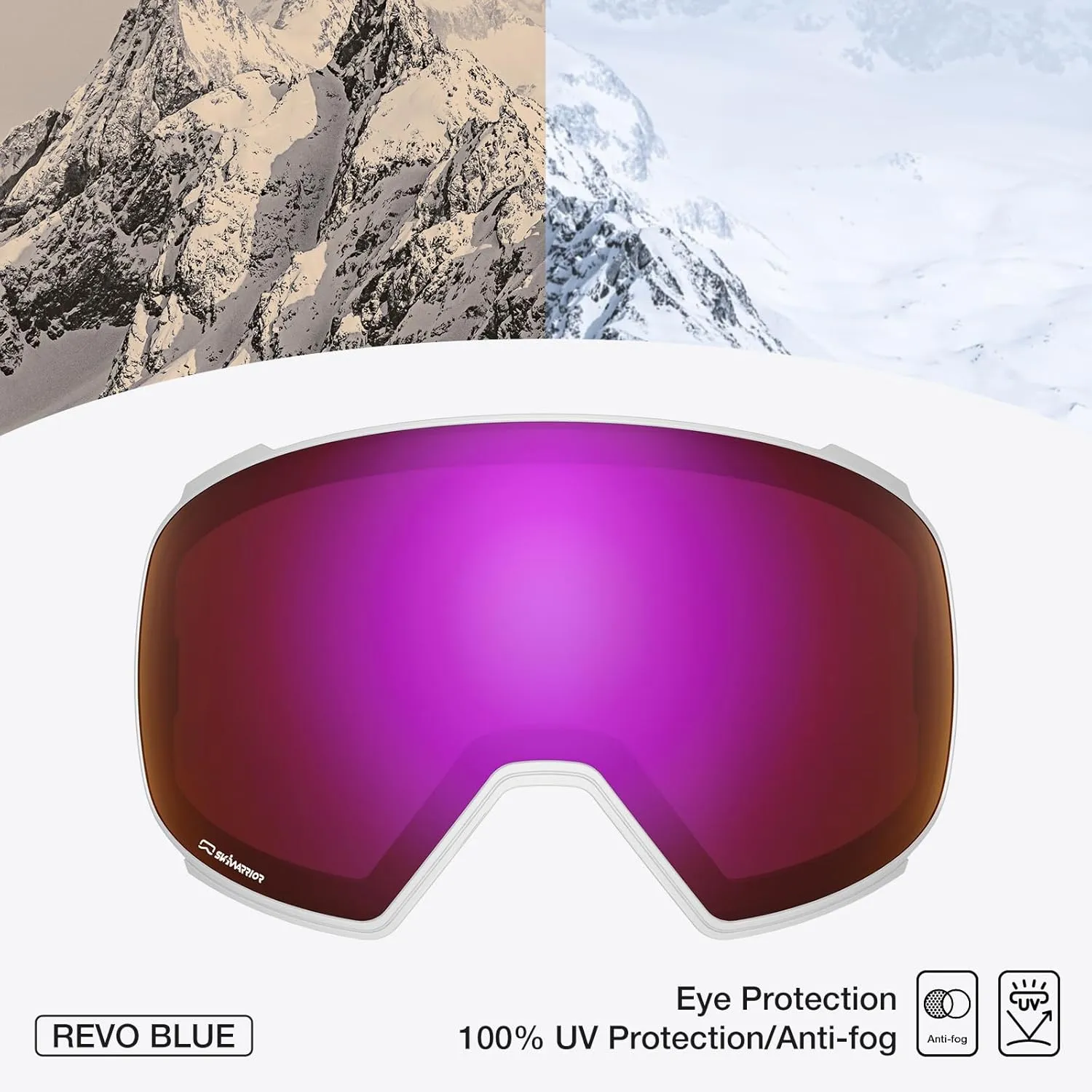 G02 Smart Ski Goggles With Interchangeable Magnetic Lenses,Snow Goggles Walkie-Talkie Play Music Answer Call