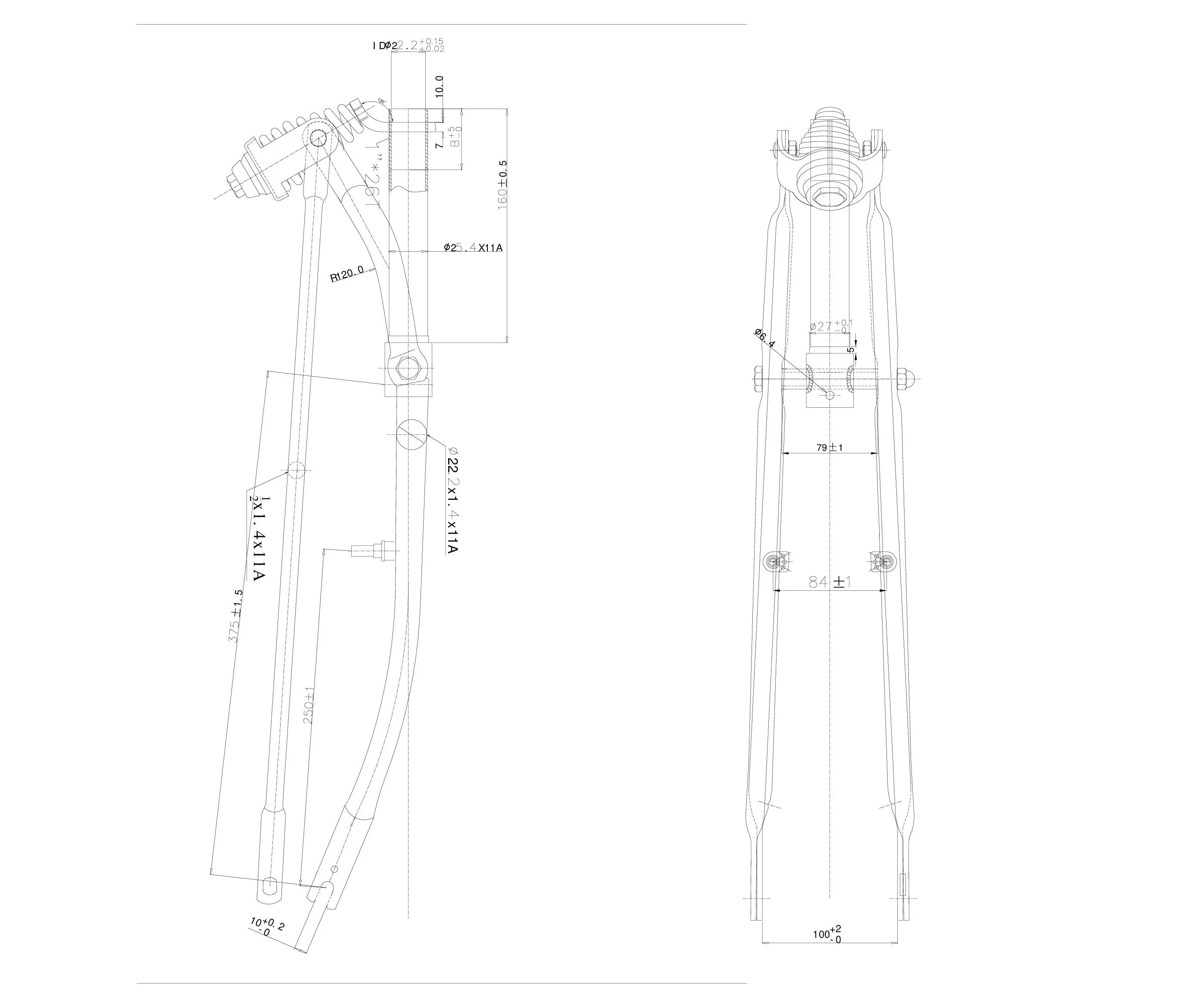 Heavy Duty Springer Fork- Black