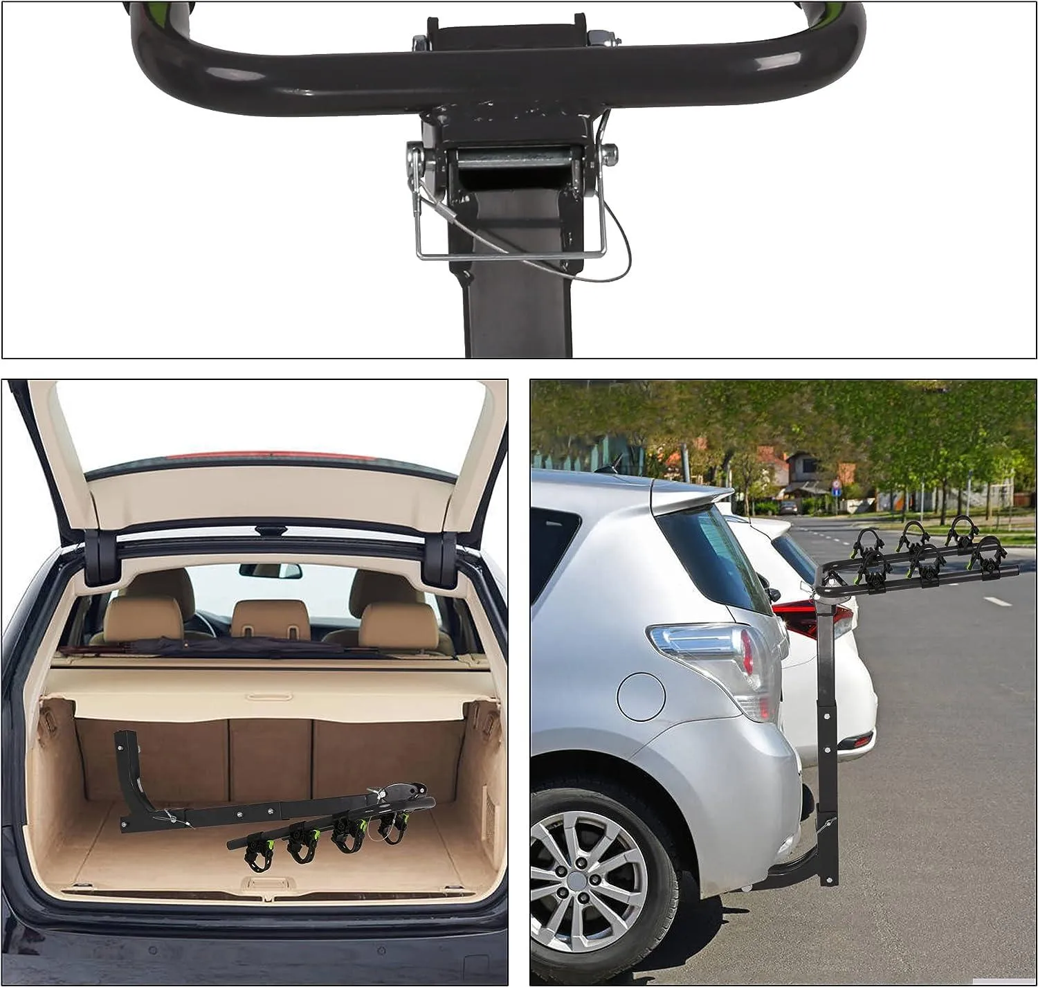 Hitch Bike Rack for 3 Bikes Foldable Bicycle Carrier for Car with 2" Hitch Receiver