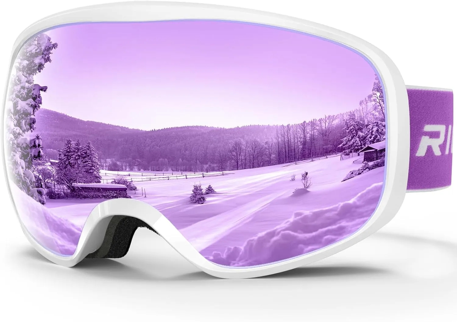 Kids Ski Goggles for Boys Girls Aged 3-14, 100% UV Protection OTG Ski Goggles