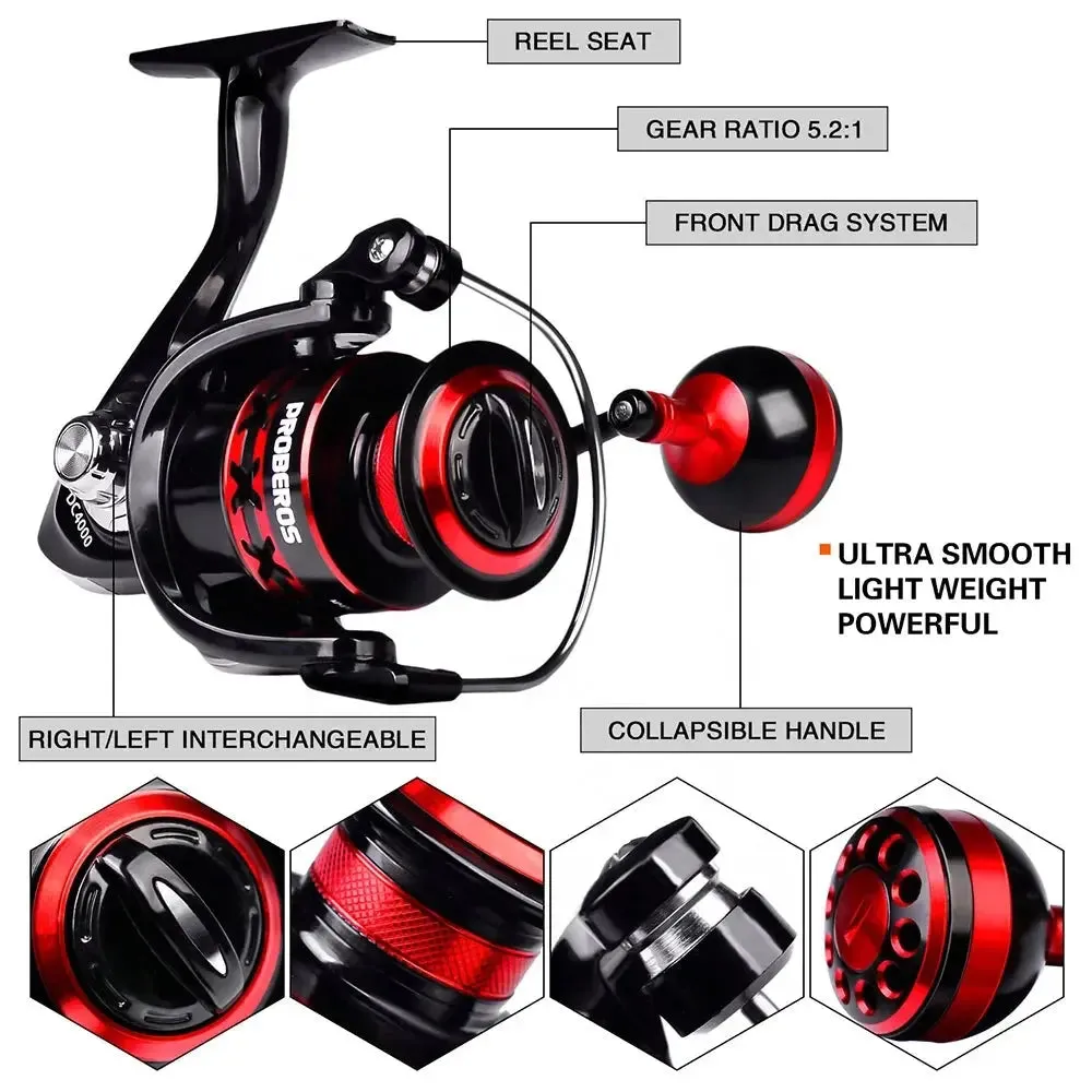 Lureswholesale® Telescopic Fishing Rod and Reel Combo Kits Portable Sea Fishing Pole   Spinning Reel Fishing Line Bait Set