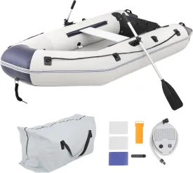 Magshion Inflatable Boat Set with Aluminum Oars, Mini Foot-Pump, Carry Bag and Repair Kit, Multi-Air Chambers Inflatable Rafts for Ponds, Lakes, Rivers