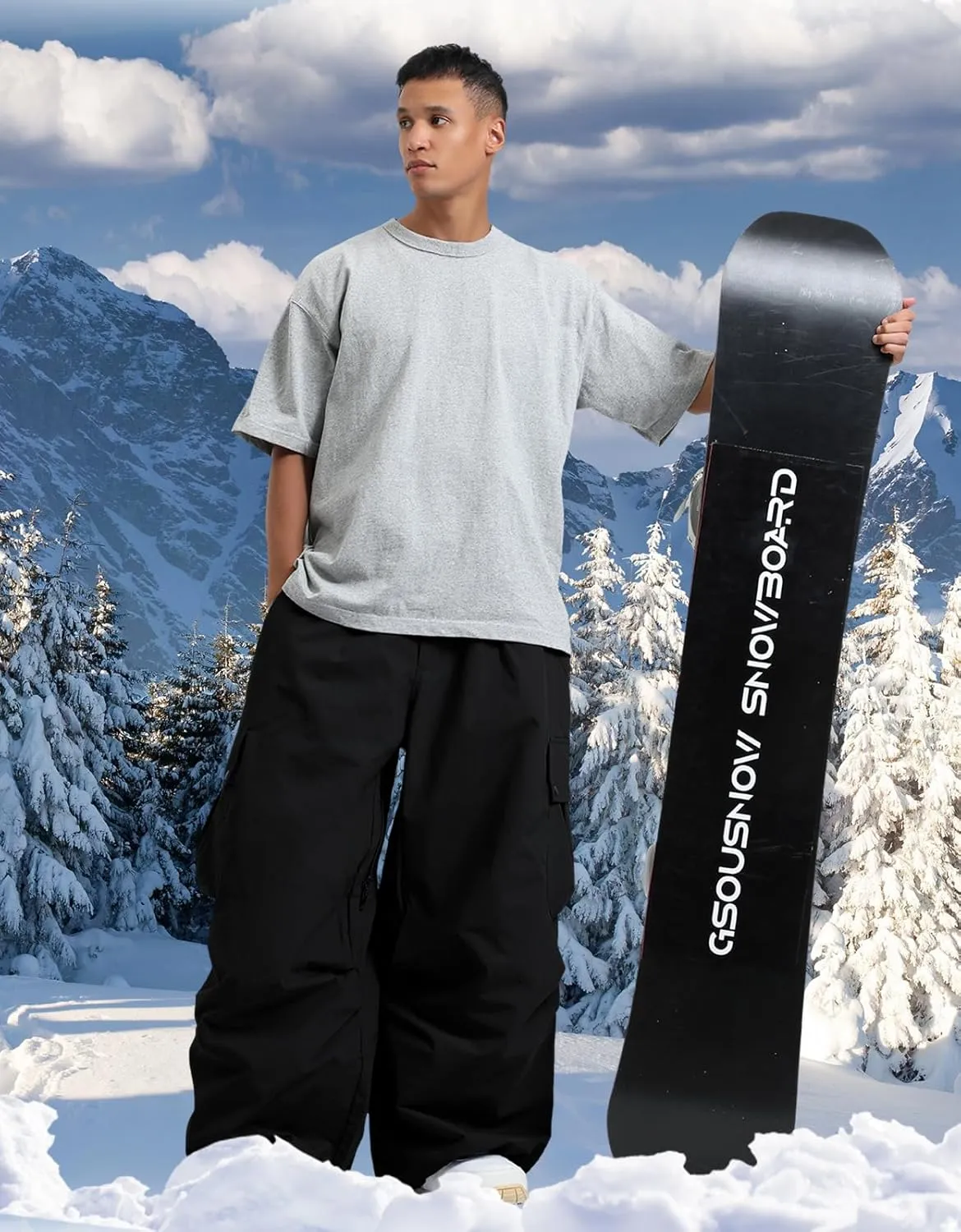 Men Women Snowboard Pants Snow Super Baggy Insulated Winterproof Waterproof Loose Ski Pants Outdoor