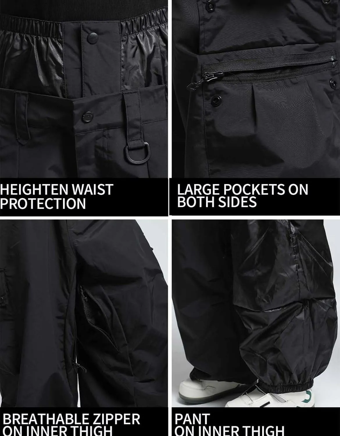 Men Women Snowboard Pants Snow Super Baggy Insulated Winterproof Waterproof Loose Ski Pants Outdoor