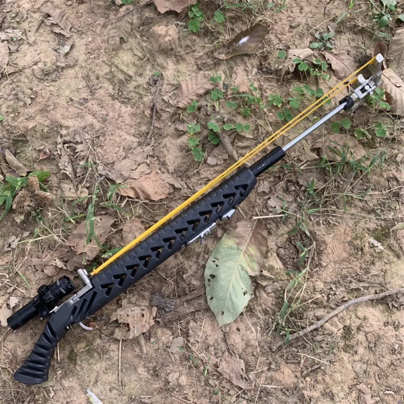 New Hydraulic Automatic Telescopic Slingshot Rifle Shotgun Fishing Outdoor Target Shooting