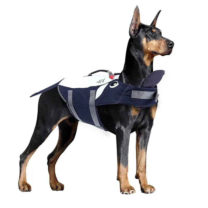 New Pet Dog Swimming Life Jacket Vest | Cute Cartoon Surfing Durable Safety Clothing | Washable Oxford Cloth for Corgi and Large Dogs | Alo Trendy