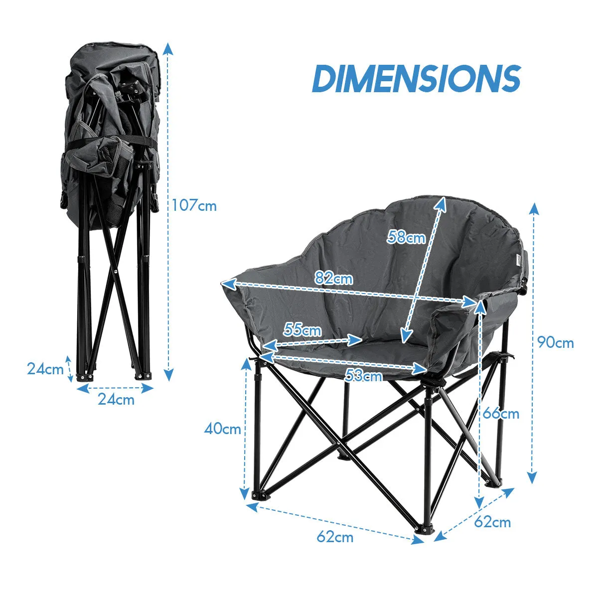 NNECW Foldable Lightweight Camping Cushioned Chair