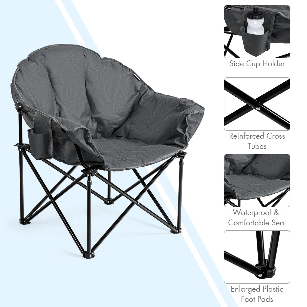 NNECW Foldable Lightweight Camping Cushioned Chair
