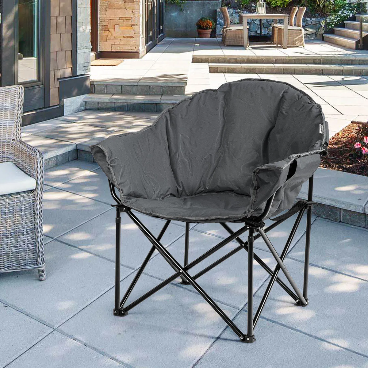 NNECW Foldable Lightweight Camping Cushioned Chair