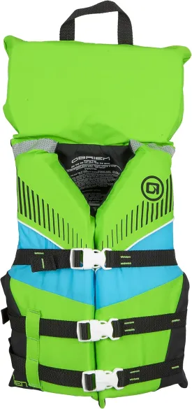 O'Brien Youth Nylon Life Jacket with Collar, Lime (55-88lbs)