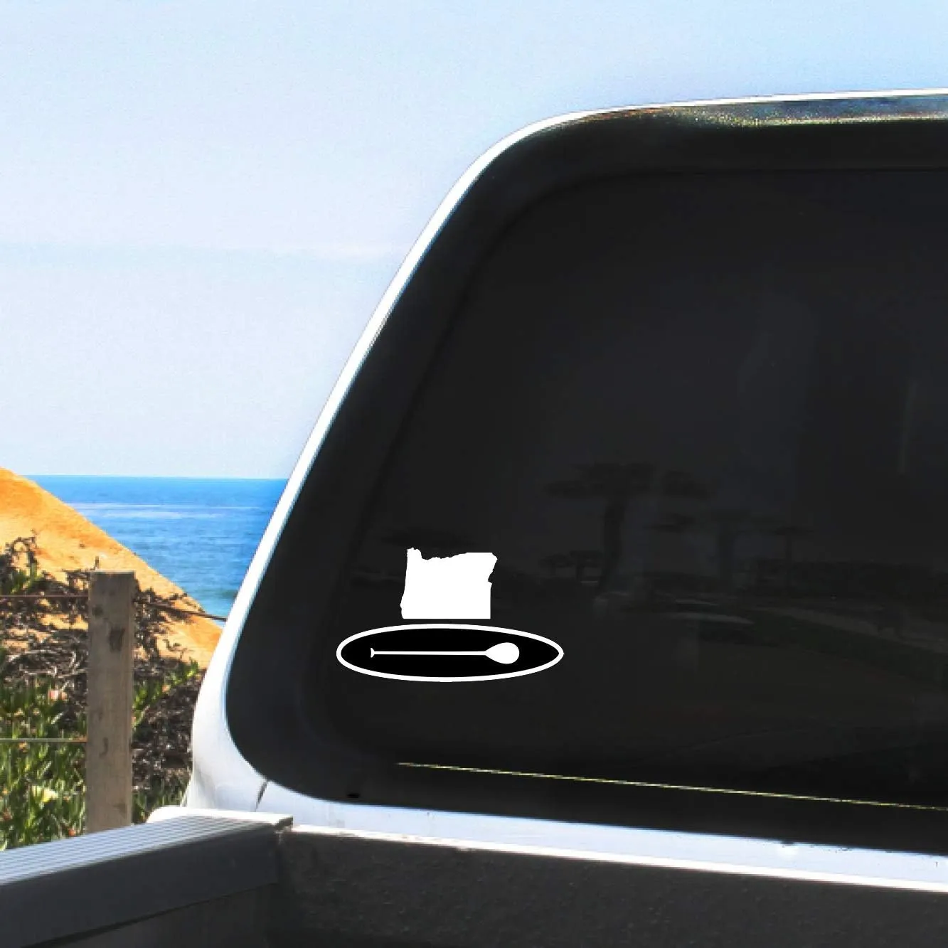 Oregon State SUP - Vinyl Decal - Stand Up Paddle Board White Sticker for Car Windows, Any Non-Porous Surfaces
