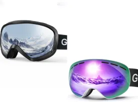 OTG Ski Goggles, 100% UV Protection Anti Fog Ski Goggles Men, Snowboard Goggles Men, Women Adult, Youth