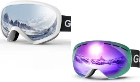 OTG Ski Goggles, 100% UV Protection Anti Fog Ski Goggles Men, Snowboard Goggles Men, Women Adult, Youth