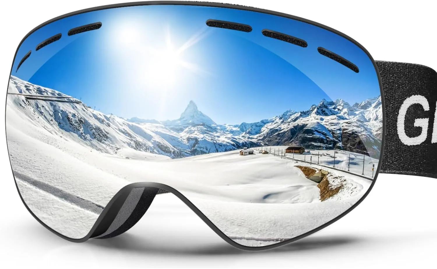 OTG Ski Goggles PRO, Frameless 100% UV Protection Anti Fog Ski Goggles Men, Snowboard Goggles Men/Women/Adult/Youth