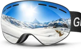 OTG Ski Goggles PRO, Frameless 100% UV Protection Anti Fog Ski Goggles Men, Snowboard Goggles Men/Women/Adult/Youth