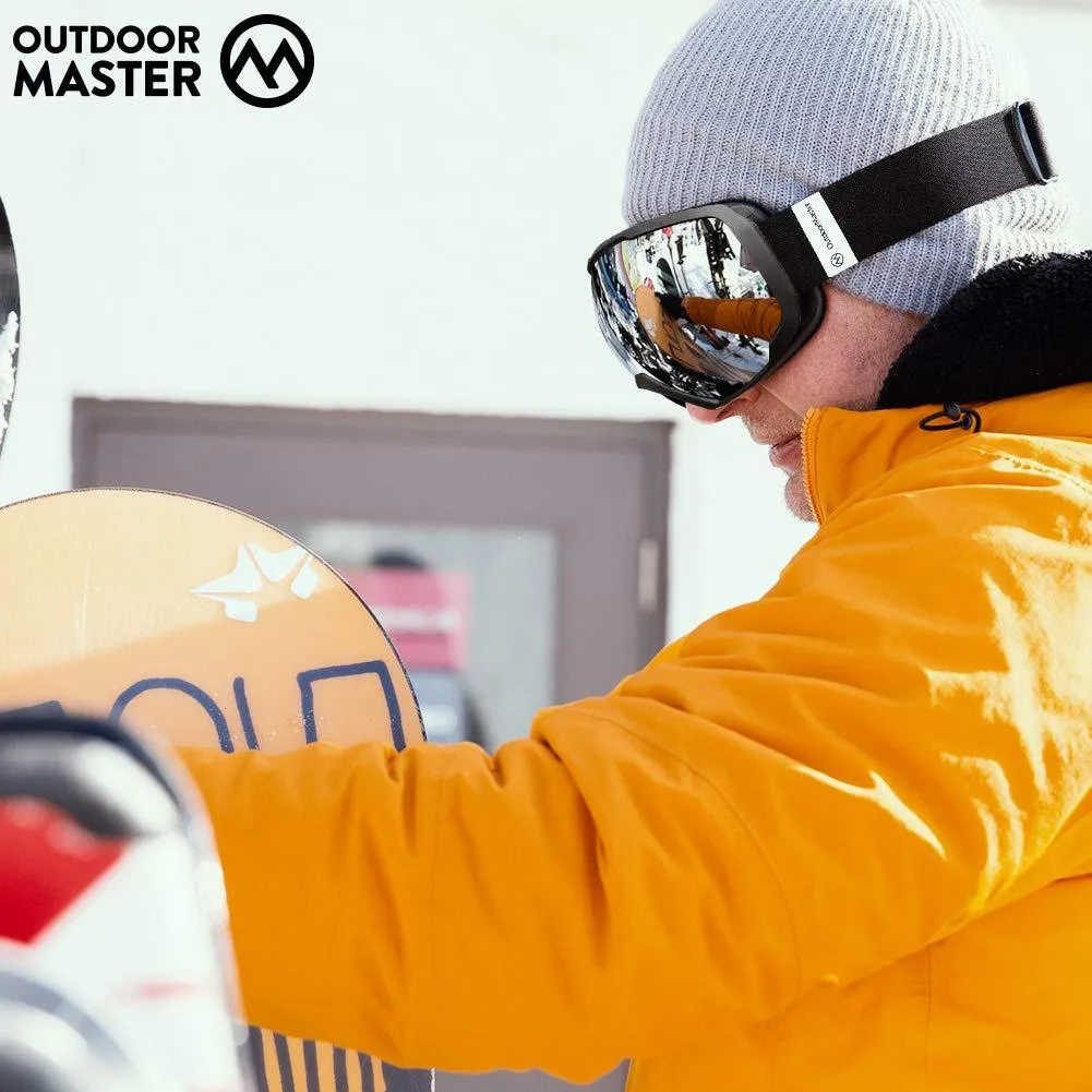 OutdoorMaster OTG Ski Goggles - Over Glasses Ski/Snowboard Goggles for Men, Women & Youth - 100% UV Protection (Black Frame   VLT 10.1% Grey Lens)