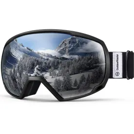 OutdoorMaster OTG Ski Goggles - Over Glasses Ski/Snowboard Goggles for Men, Women & Youth - 100% UV Protection (Black Frame   VLT 10.1% Grey Lens)
