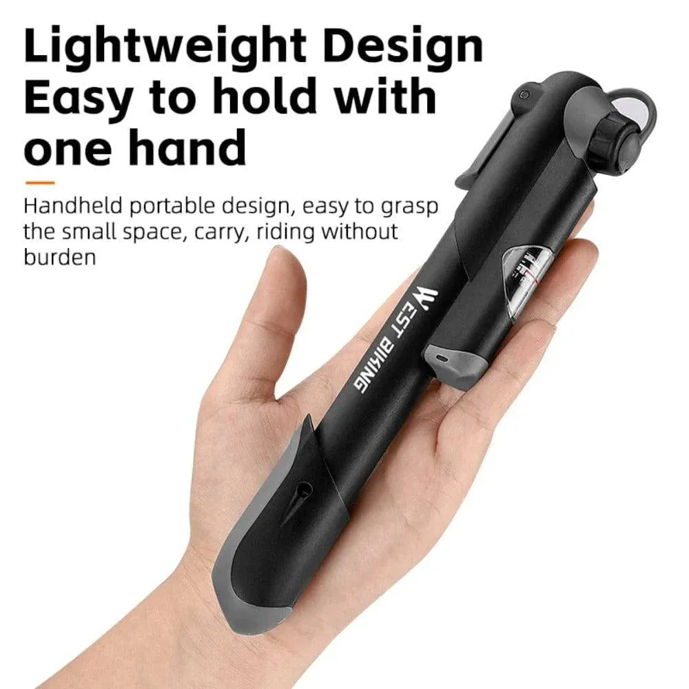 Portable Bicycle Pump Mini Hand Pump Gauge Cycling Air Pump Ball Toy Tire Inflator Schrader Presta For MTB Road Bike