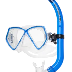 ScubaPro Mini-Vu Blue - Clear Skirt Snorkel Combo