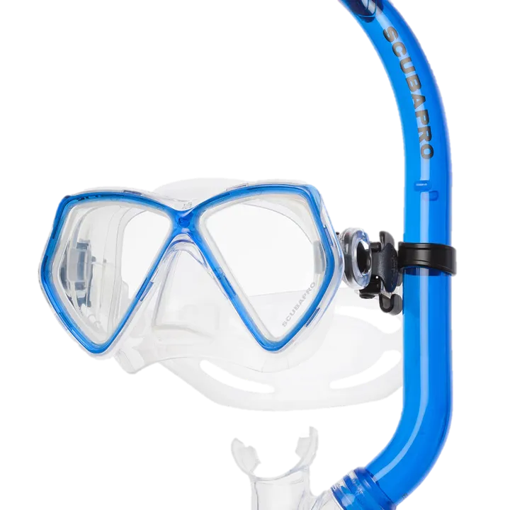 ScubaPro Mini-Vu Blue - Clear Skirt Snorkel Combo