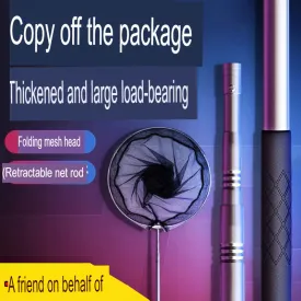 Stainless steel fishing net, telescopic rod, net head, fishing rod, fishing net, folding net pocket, fishing gear set